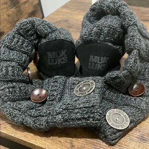 Muk Luks. Size 7. Perfect boots for Fall! Warm suede base with wool upper.